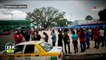 Migrantes se aglomeran en el Estadio Olímpico de Tapachula para pedir refugio