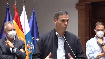 Sánchez en La Palma:  "La actividad del volcán no cesa"