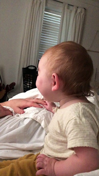 Baby Reacting to Dad Being Home After Traveling for Work