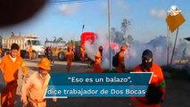 Trabajadores denuncian agresiones en paro de Dos Bocas; reportan al menos 3 heridos