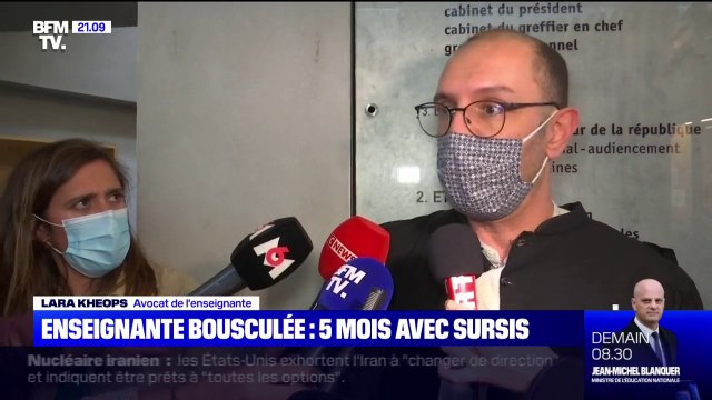 L'enseignante bousculée considère que la condamnation du lycéen à 5 mois de prison avec sursis est un bon compromis , selon son avocat