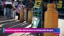 Madrugan y hacen filas para conseguir gas LP en el Estado de México