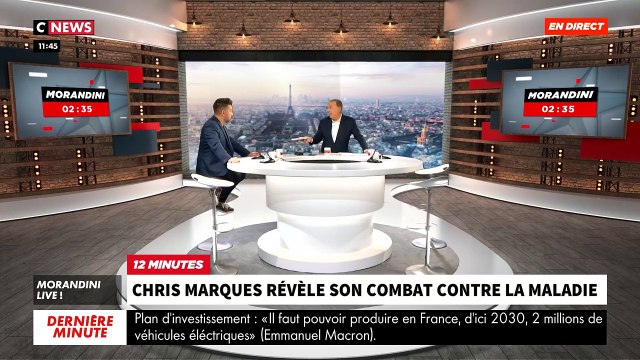Chris Marques évoque la maladie dont il a souffert auprès de Jean-Marc Morandini sur CNews