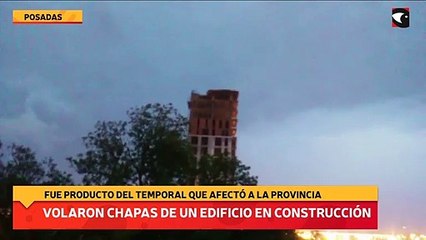 Volaron chapas de un edificio en construcción
