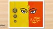 Happy Durga puja easy Painting for beginners with Poster color __ Happy Navratri Special painting