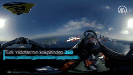 Türk Yıldızları'nın kokpitinden 360 derece çekilen görüntüler paylaşıldı