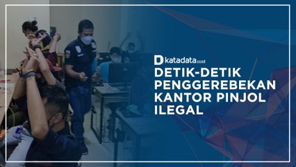 Detik-detik Polisi Gerebek Kantor Pinjol Ilegal, Karyawan Angkat Tangan