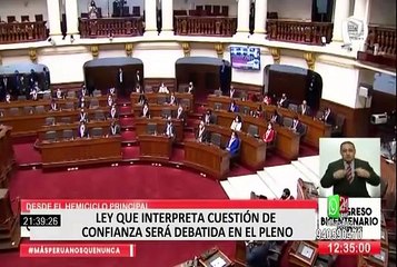 Ley que interpreta cuestión de confianza será debatida en el Pleno del Congreso