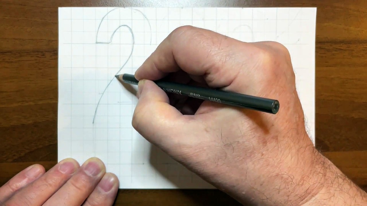 Normal New Year 2021 - Drawing 3D Number 2021 on Gird Paper(1080P_HD)