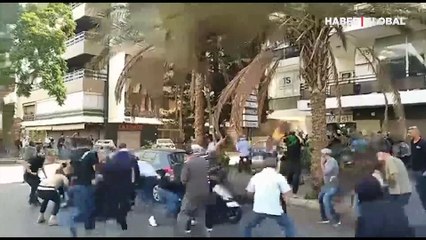 Son dakika! Beyrut'ta protestolar sırasında ateş açıldı, iki patlama sesi duyuldu