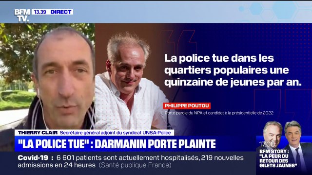 Thierry Clair, secrétaire général adjoint du syndicat UNSA-Police, reprend Philippe Poutou, la police ne tue pas, elle sauve des vies tous les jours