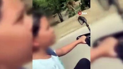 Küçük yaştaki kızına motosiklet kullandırdı, o anları kayda aldı