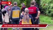 Yaşlı kadın mutfakta yemeği unutunca, evde yangın çıktı