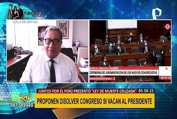 Juntos por el Perú presenta proyecto para disolver el Congreso si vacan al jefe de Estado