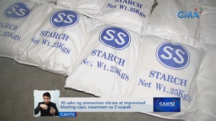 30 sako ng ammonium nitrate at improvised blasting caps, nasamsam sa 2 suspek | Saksi
