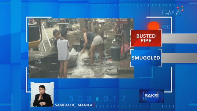 Tubo ng Maynilad, tinamaan ng backhoe na naging dahilan ng pagbulwak ng tubig | Saksi