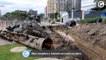 Obra complica o trânsito na Leitão da Silva