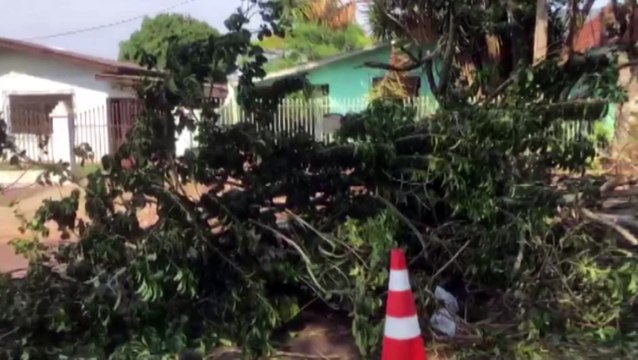 Com muitos estragos em Cascavel bombeiros prestam socorro à população