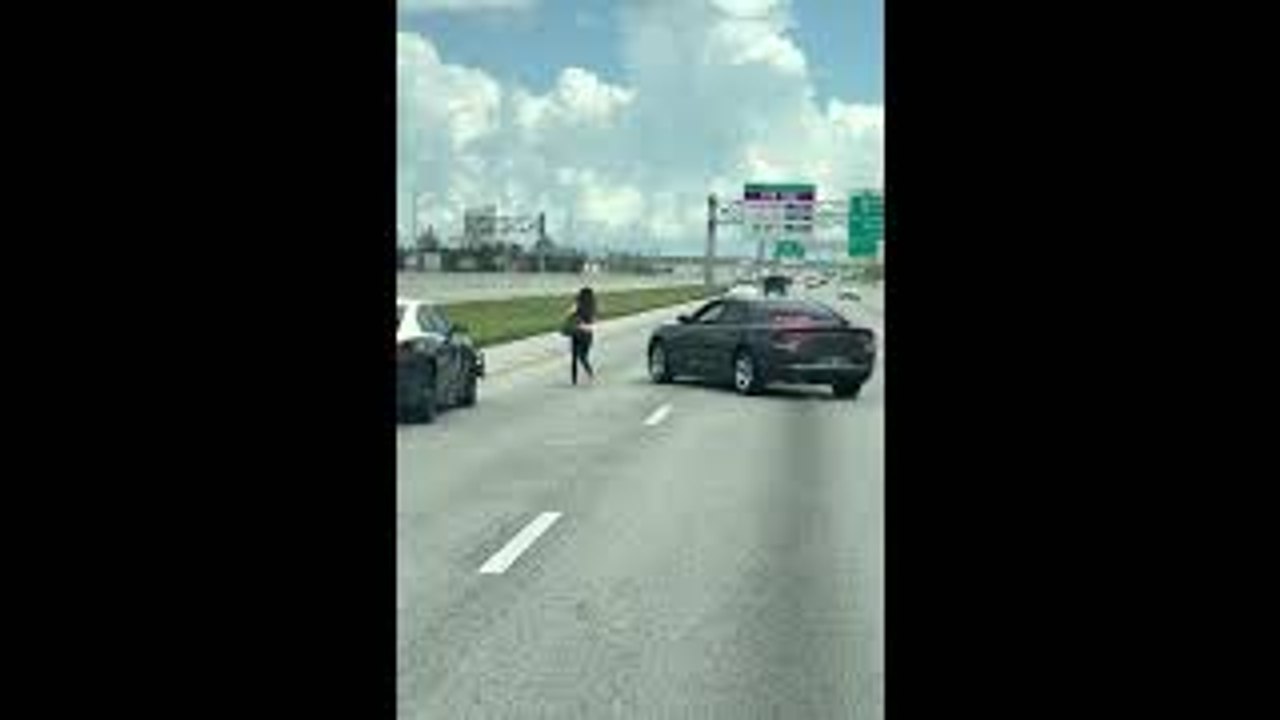 Police Pursue Highway Walker on Foot