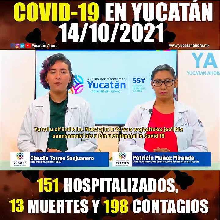 Panorama de Covid-19 en Yucatán. Actualización al 14 de Octubre de 2021