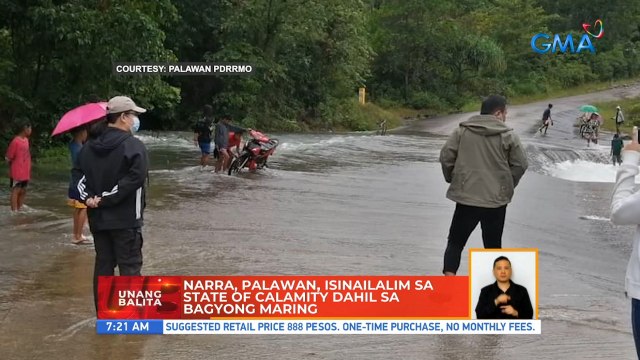 Narra, Palawan, isinailalim sa state of calamity dahil sa Bagyong Maring | UB