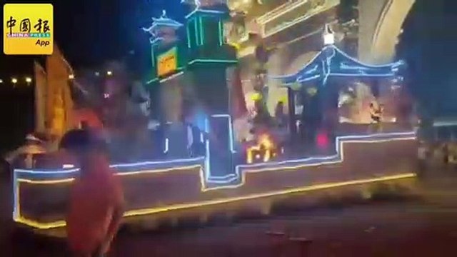 鞭炮长响15分钟 西天宫回銮仪式好热闹