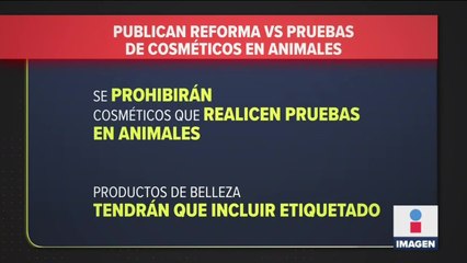 Publican reforma contra pruebas de cosméticos en animales