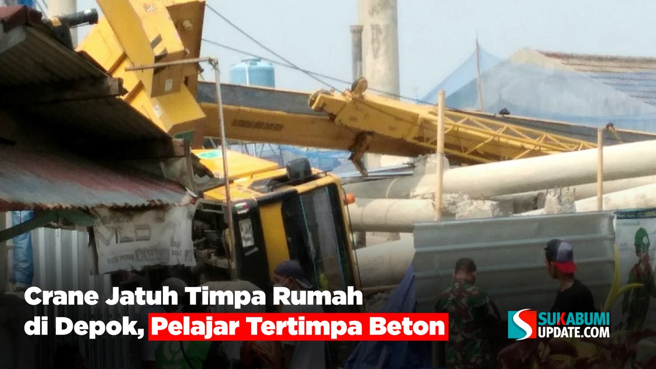Crane Jatuh Timpa Rumah di Depok, Pelajar Tertimpa Beton