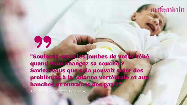 Attention, soulever les jambes de bébé quand on change sa couche serait mauvais pour lui
