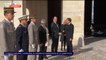 Hommage à Hubert Germain: Emmanuel Macron arrive dans la cour des Invalides
