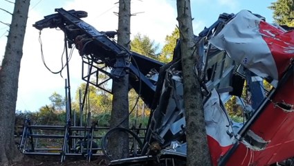 Stresa (VCO) - Tragedia Mottarone, proseguono attività rimozione cabina funivia (14.10.21)