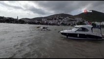 Olumsuz hava koşulları nedeniyle batan tekne kurtarılamadı