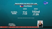 Bumaba ang ranggo ng Pilipinas sa mga bansang nagtataguyod ng rule of law o ang pananaig ng batas | SONA