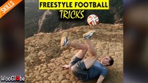 'Talented football freestyler shows off cool tricks at the top of a mountain in India '
