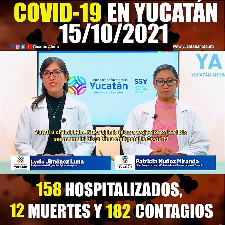 Panorama de Covid-19 en Yucatán. Actualización al 15 de Octubre de 2021