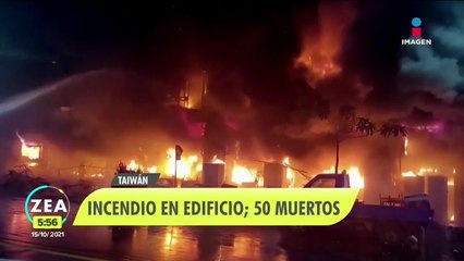 Incendio en edificio de Taiwán deja 50 muertos