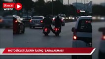 Bursa'da iki motosikletinin ilginç anları kameralara yansıdı