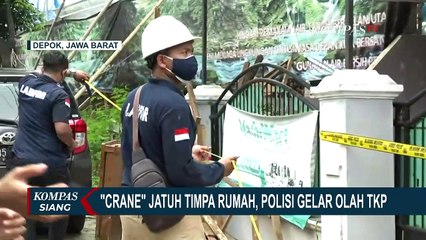 Crane di Depok Jatuh, 1 Rumah Warga Rusak dan 3 Orang Luka-luka