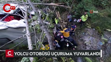 Son dakika: Yolcu otobüsü uçuruma yuvarlandı: Ölü ve yaralılar var