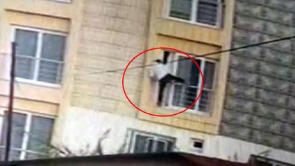 Hırsızlık için girdiği dairede ev sahibiyle karşılaşınca pencereden atlayıp kaçtı