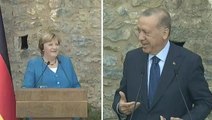 Basın toplantısında Merkel'le ilgili yöneltilen soru Cumhurbaşkanı Erdoğan'ı güldürdü