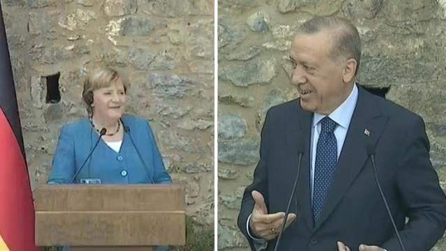 Basın toplantısında Merkel'le ilgili yöneltilen soru Cumhurbaşkanı Erdoğan'ı güldürdü