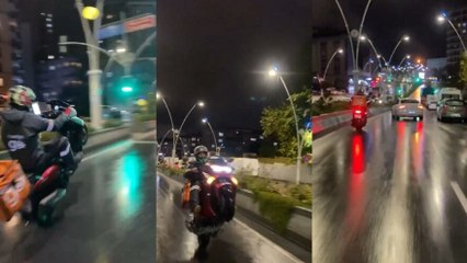 Esenler’de tek teker kullandığı motosikletle tehlike saçtı