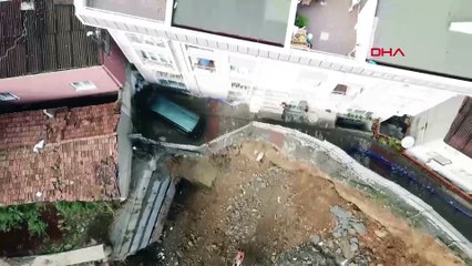 İstanbul'da korku dolu anlar! İstinat duvarı çöktü
