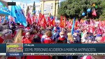 Marchas antifascistas en Roma