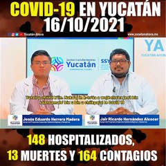 Panorama de Covid-19 en Yucatán. Actualización al 16 de Octubre de 2021
