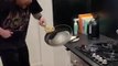 Man Screams In Shock As Hot Pancake Lands On His Hand While Pan-flipping It
