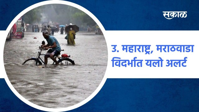 Vidharbha ; उ. महाराष्ट्र, मराठवाडा विदर्भात यलो अलर्ट, विजांच्या कडकडाटासह पावसाची शक्यता ; पाहा व्हिडीओ