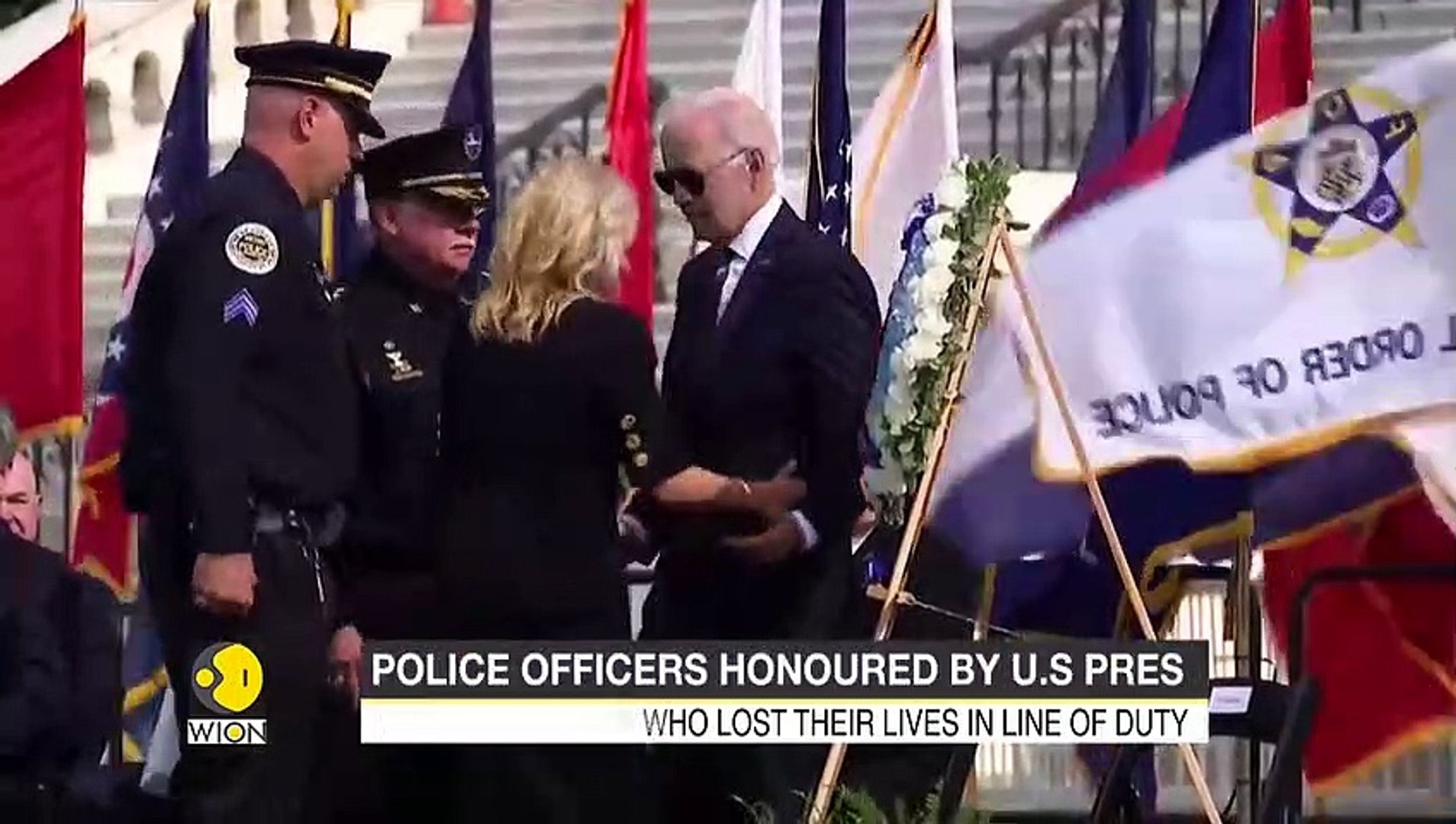 US - President Joe Biden speaks to hundreds of uniformed officers _ WION News _ Latest English News