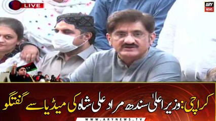 Karachi: Chief Minister Sindh Murad Ali Shah talks to media